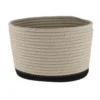 CORBEILLE OVALE PETIT MODELE COTON 25X20CM FICELLE NOIR