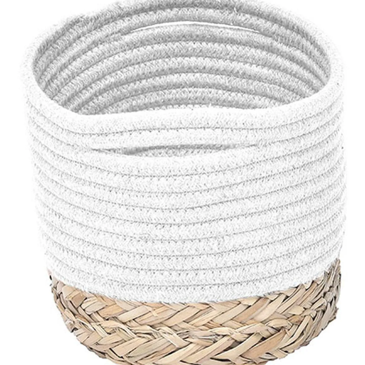 CORBEILLE OVALE PM COTON MATIERE VEGETALE BLANC NATUREL