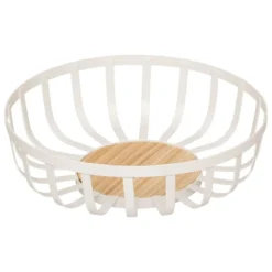 CORBEILLE A FRUITS METAL BALM BLANC