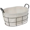 CORBEILLE FILAIRE OVALE AVEC DOUBLURE 40 X 30 X 20 CM GM