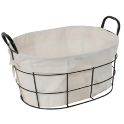 CORBEILLE FILAIRE OVALE AVEC DOUBLURE 40 X 30 X 20 CM GM