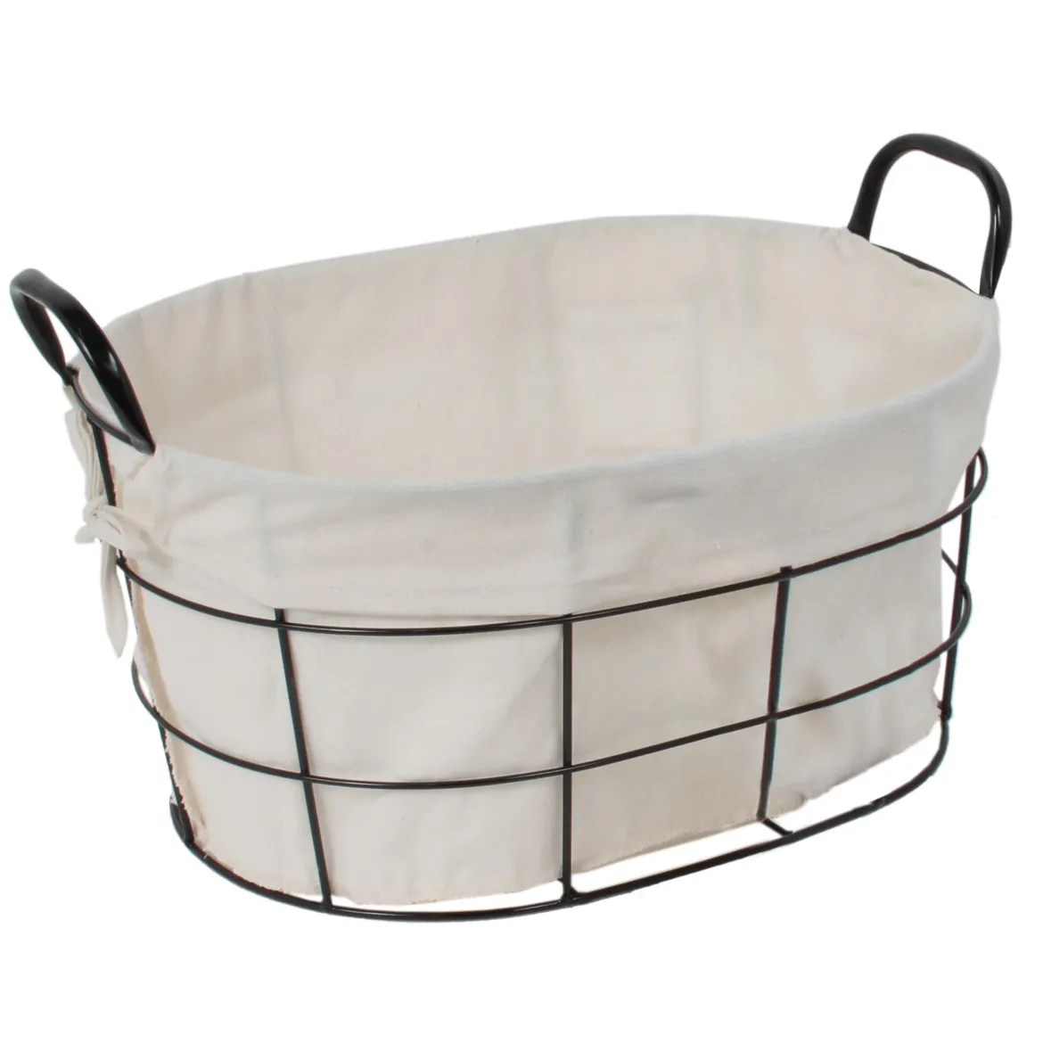 CORBEILLE FILAIRE OVALE AVEC DOUBLURE 40 X 30 X 20 CM GM