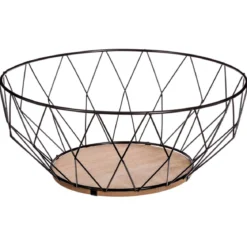 CORBEILLE LOSANGE NOIR 28CM