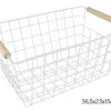 CORBEILLE RANGEMENT METAL BLANC 36.5X23X15CM