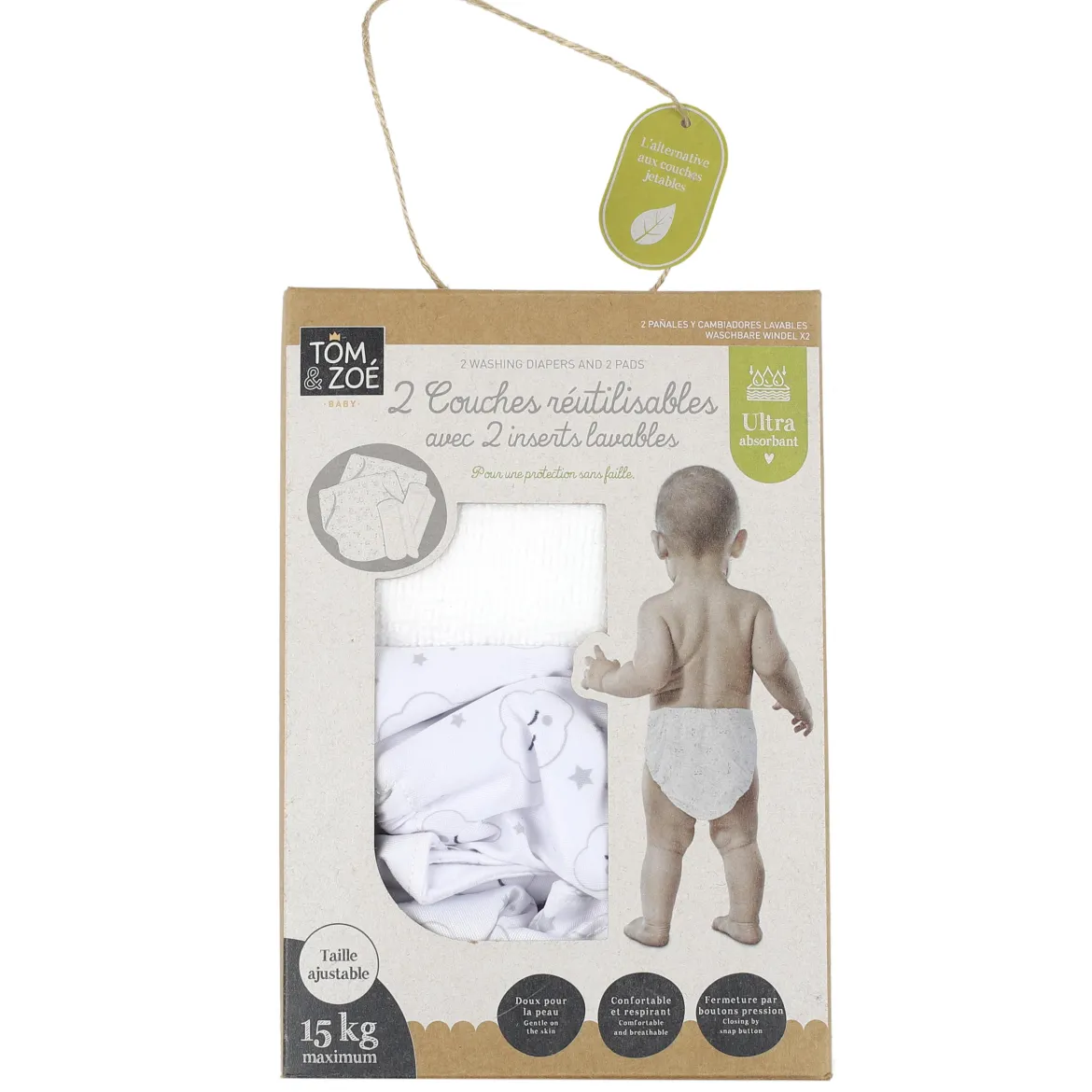 COUCHE LAVABLE ET CHANGE X2 PIECES
