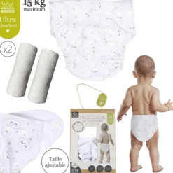 COUCHE LAVABLE ET CHANGE X2 PIECES