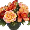 COUPE RENONCULE ROSE GOUTTES EAU
