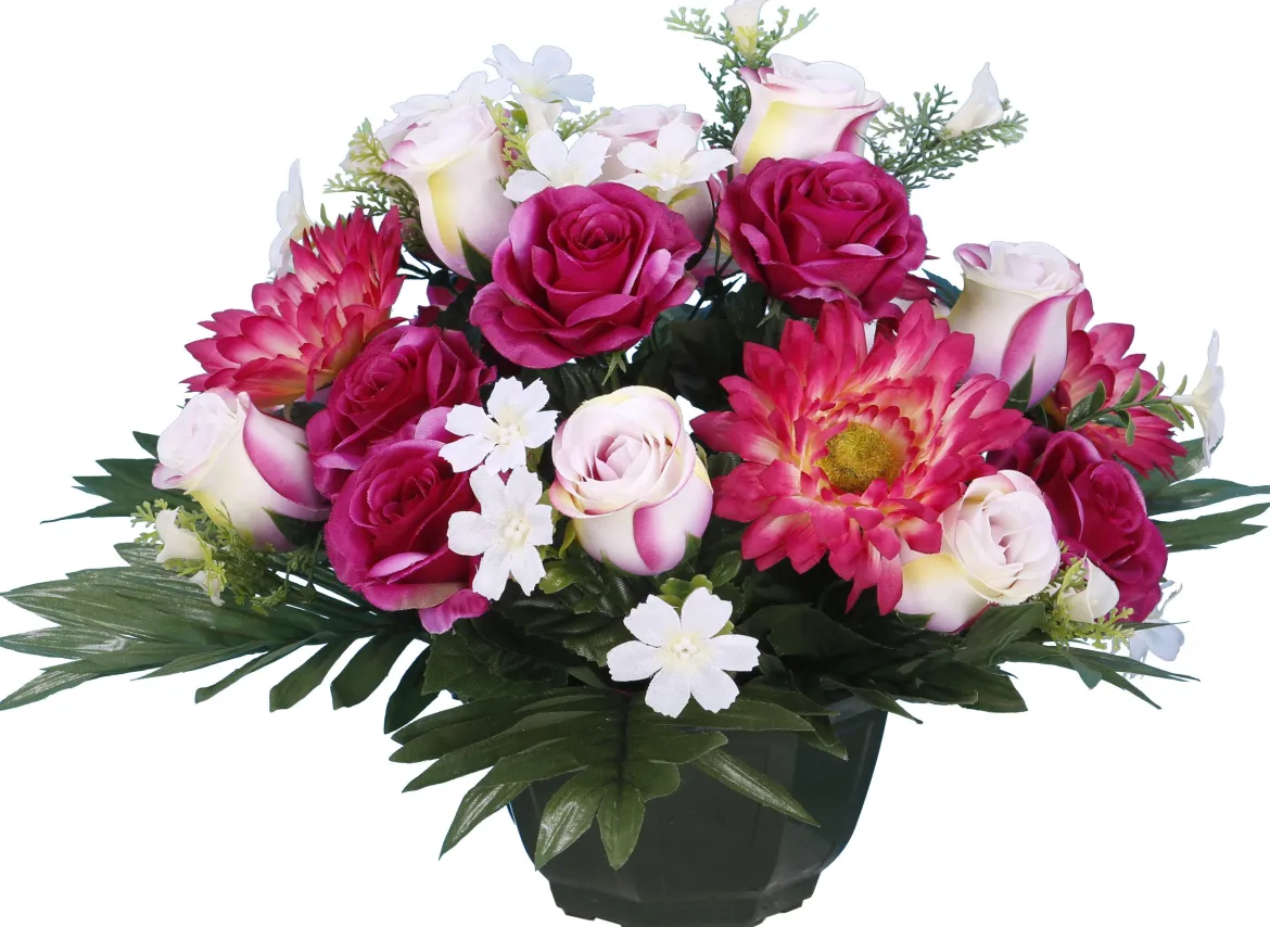 COUPE ROSE GERBERA BOUTON ROSE