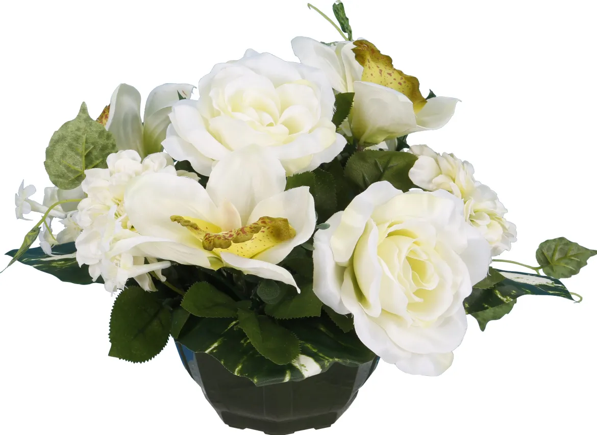 COUPE ROSE ORCHIDEE ZINNIA