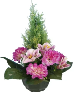 COUPE ZINNIAS ORCHIDEES TUYAS