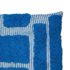 COUSSIN COTON TUFTE POPPY BLEU 50X50CM