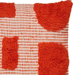 COUSSIN COTON TUFTE POPPY ORANGE 50X50CM