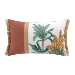 COUSSIN DEHOUSSABLE FRANGES 30X50CM COTON ET JUTE PALMANOVA