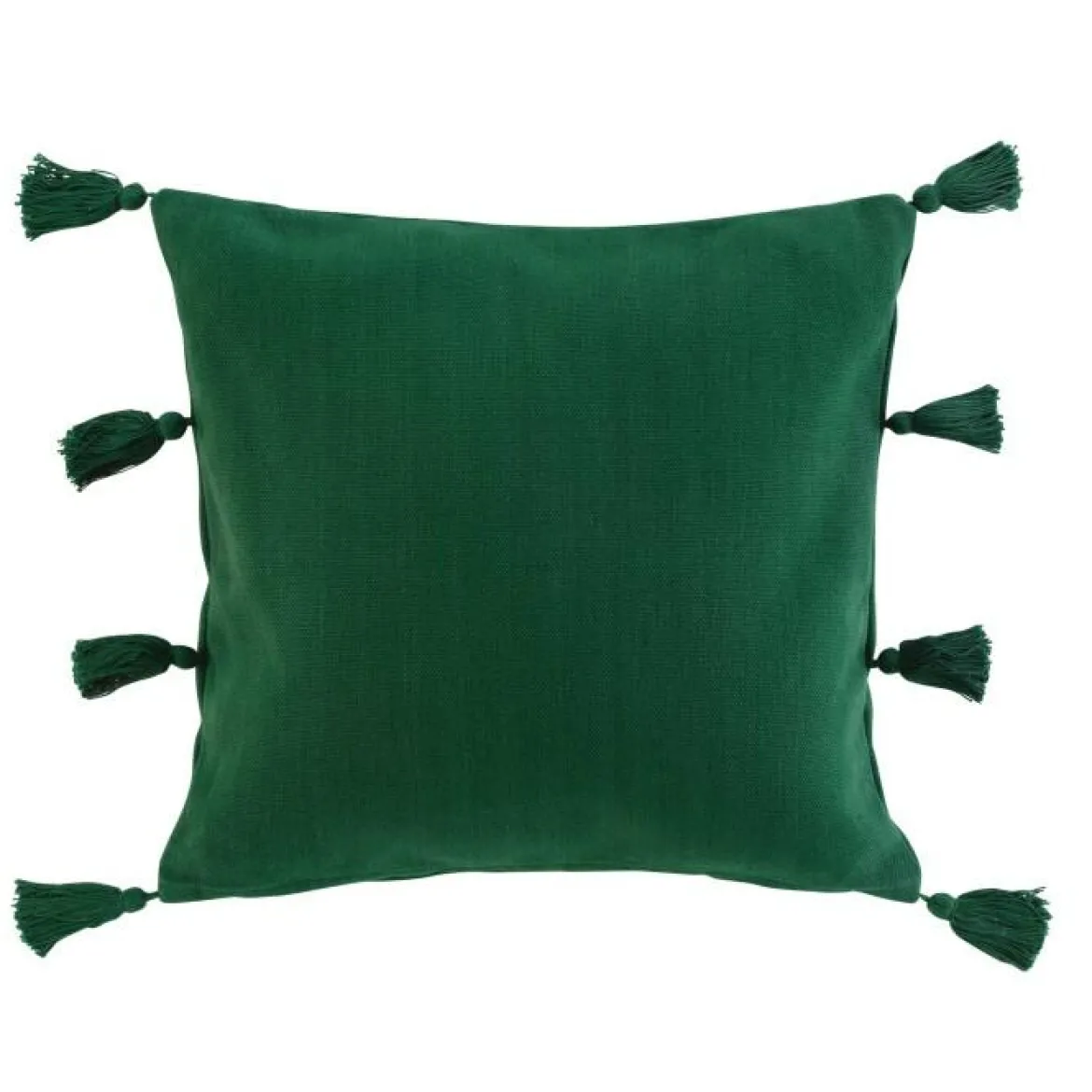 COUSSIN DEHOUSSABLE POMPONS 45X45CM COTON TASSELINA VERT