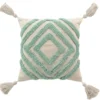 COUSSIN DEHOUSSABLE POMPONS 40X40CM TUFTE ATHENA SAUGE