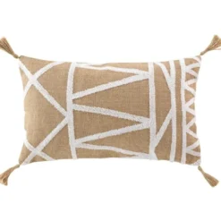 COUSSIN DEHOUSSABLE POMPONS 30X50CM UNI ET JUTE TUFTE ASMARA