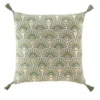 COUSSIN DEHOUSSABLE POMPONS 45X45CM IMPRIME METALLISE ICARE