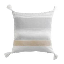 COUSSIN DEHOUSSABLE POMPONS 40X40CM COTON IMPRIME ILIADE