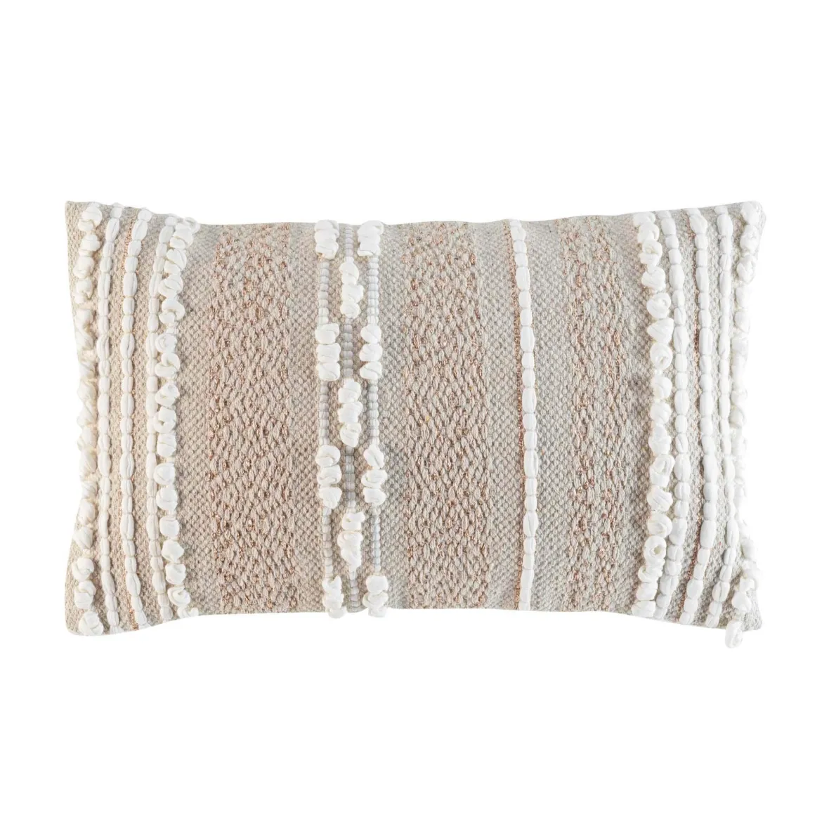 COUSSIN DEHOUSSABLE 30X50CM FANTAISIE ET METALLISE BLANCA