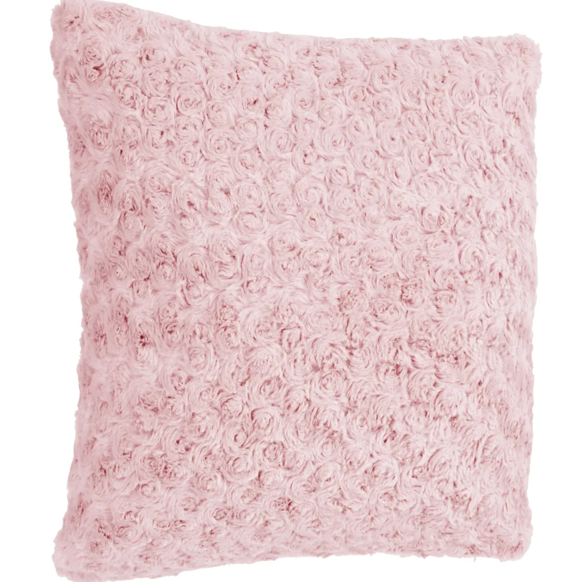 COUSSIN FOURRURE BOUCLEE ROSE 45X45CM