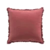 COUSSIN FRANGES 45X45CM COTON UNI EVE MARSALA