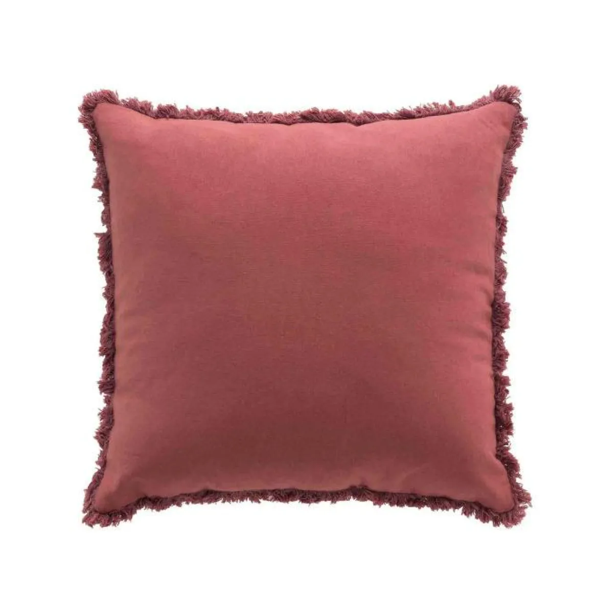 COUSSIN FRANGES 45X45CM COTON UNI EVE MARSALA