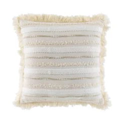 COUSSIN FRANGES 40X40CM COTON ATLAS NATUREL