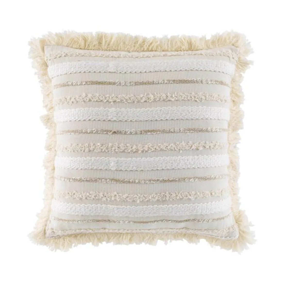 COUSSIN FRANGES 40X40CM COTON ATLAS NATUREL