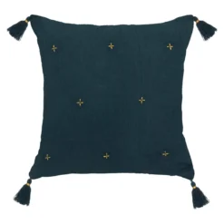 COUSSIN GAZE BRODE OR BLE 40X40CM