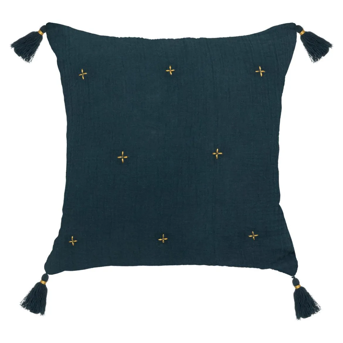 COUSSIN GAZE BRODE OR BLE 40X40CM