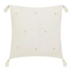 COUSSIN GAZE BRODE OR IVOIRE 40X40CM