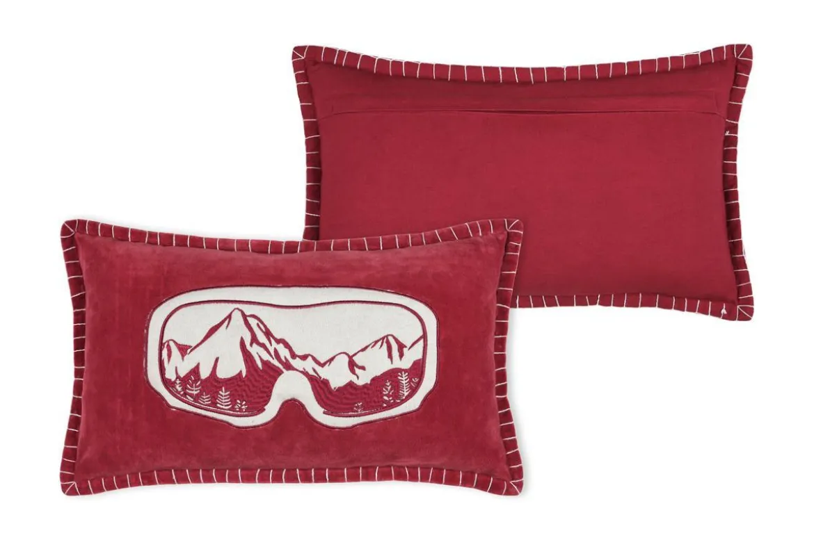 COUSSIN MASQUE SKI 30X50CM ROUGE