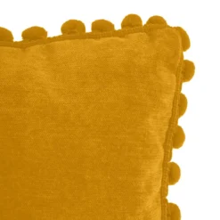 COUSSIN POMPONS OCRE 40X40CM