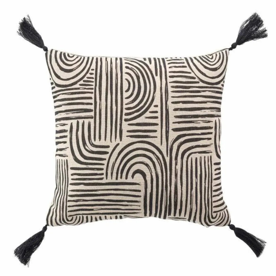 COUSSIN 45X45CM POLYCOTON IMPRIME PANDORE NOIR