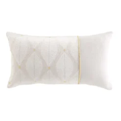 COUSSIN 30X50CM POLYCOTON METALLISE MAHO BLANC