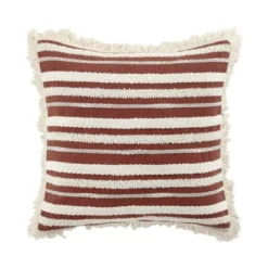 COUSSIN DEHOUSSABLE FRANGES 40X40CM COTON ATLAS TERRACOTTA