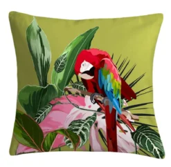 COUSSIN DEPERLANT IMPRIME PERROQUET 45X45CM