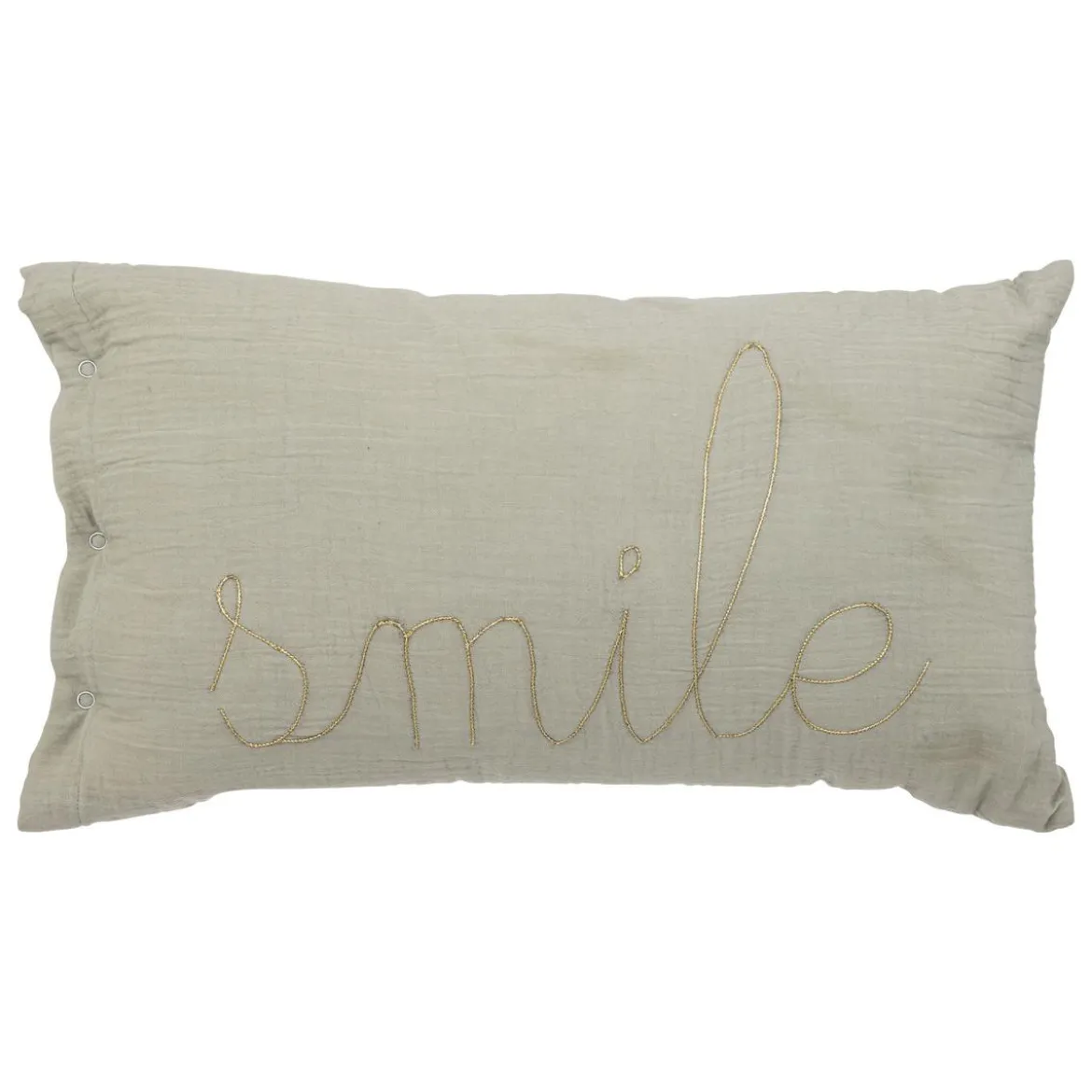 COUSSIN RECTANGLE DOUBLE GAZE COTON VERT