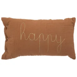 COUSSIN RECTANGLE DOUBLE GAZE COTON NOISETTE