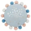 COUSSIN ROND POMPONS HIVER D.35CM