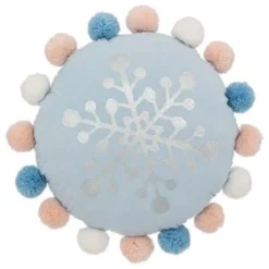 COUSSIN ROND POMPONS HIVER D.35CM