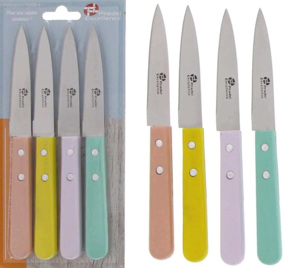 COUTEAU OFFICE 9CM MANCHE BOIS 2 RIVETS