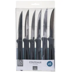 COUTEAUX A STEAK X6 PIECES DESIGN ESSENTIEL