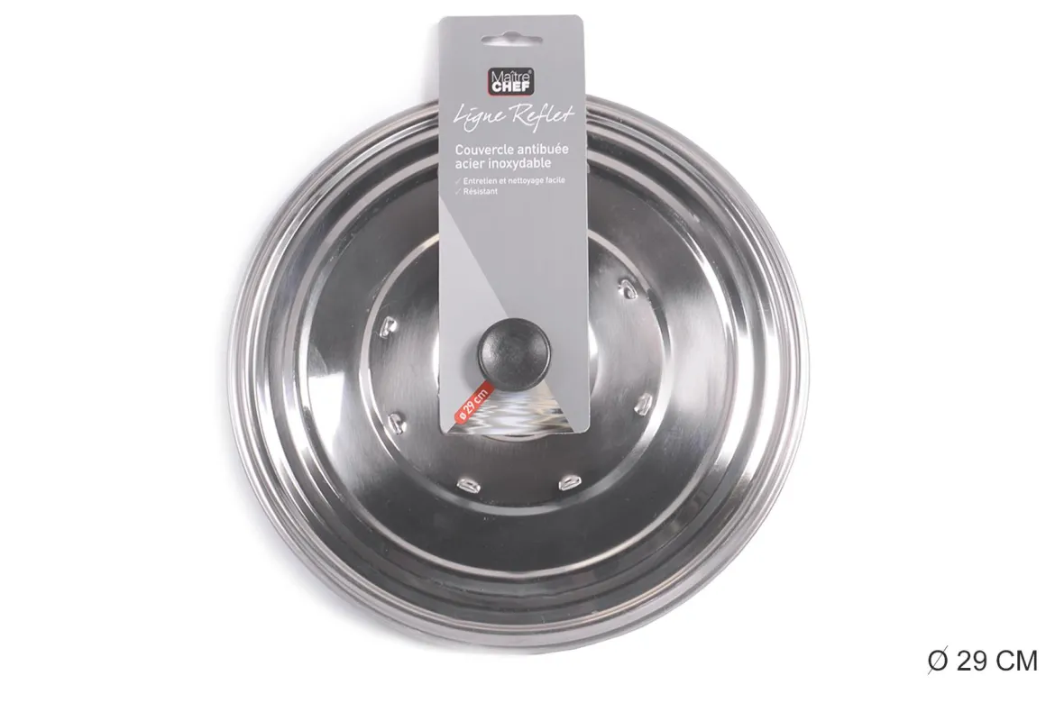 COUVERCLE ANTI BUEE INOX 29CM