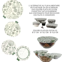 COUVERCLE EN TISSU REUTILISABLE X3