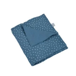 COUVERTURE GAZE DE COTON 75X75CM BLEU FONCE