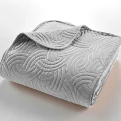 COUVRE LIT 220X240CM ET 2 TAIES 60X60CM SOLANGE GRIS