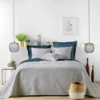 COUVRE LIT 220X240CM ET 2 TAIES 60X60CM ROMANE GRIS