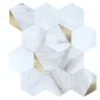 CREDENCE ADHESIVE X4 PIECES 25X23.2CM MURAL HEXAGONE MARBRE