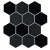 CREDENCE ADHESIVE X4 PIECES 25X23.2CM MURAL HEXAGONE NOIR